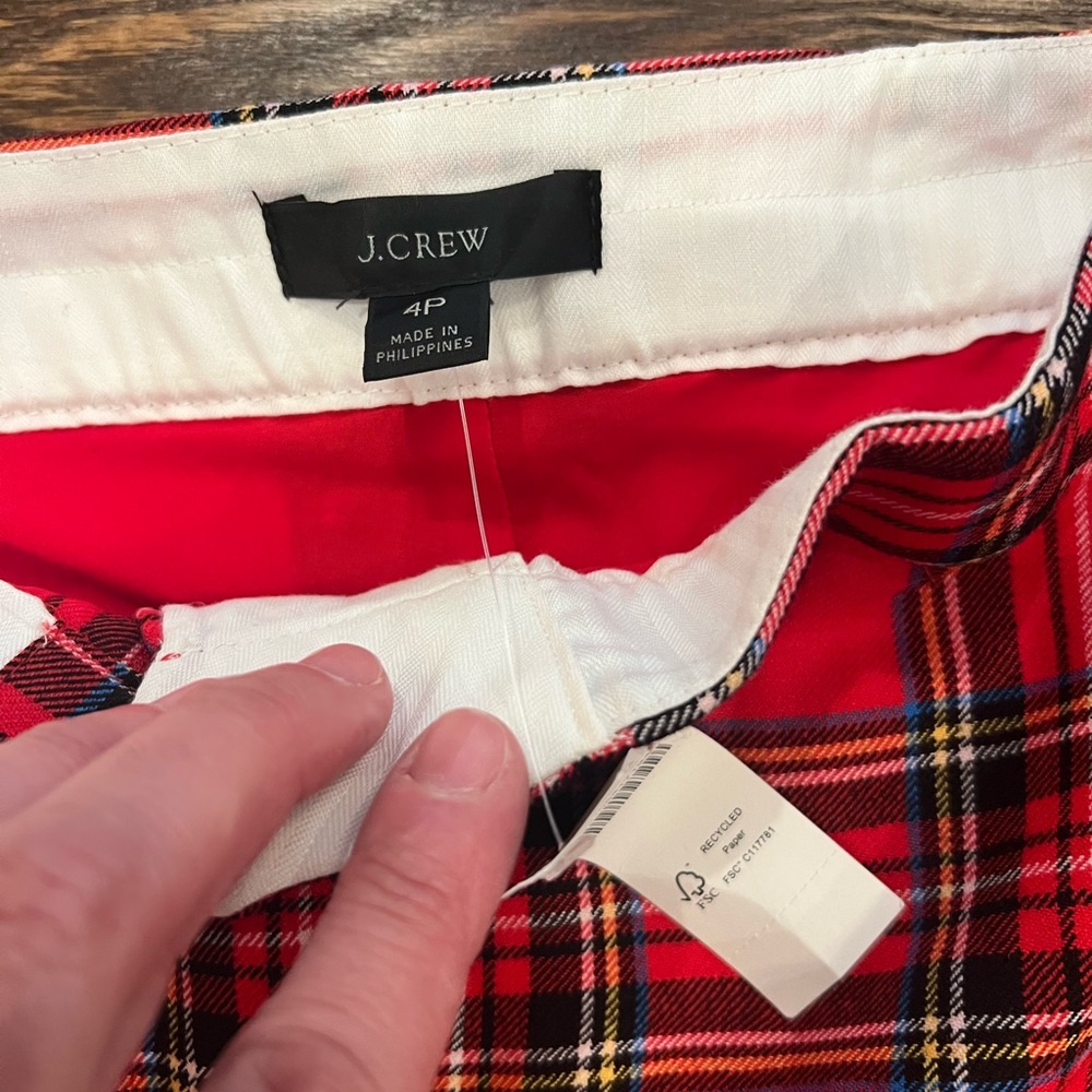 Jcrew red tartan plaid pant - Picture 3 of 3